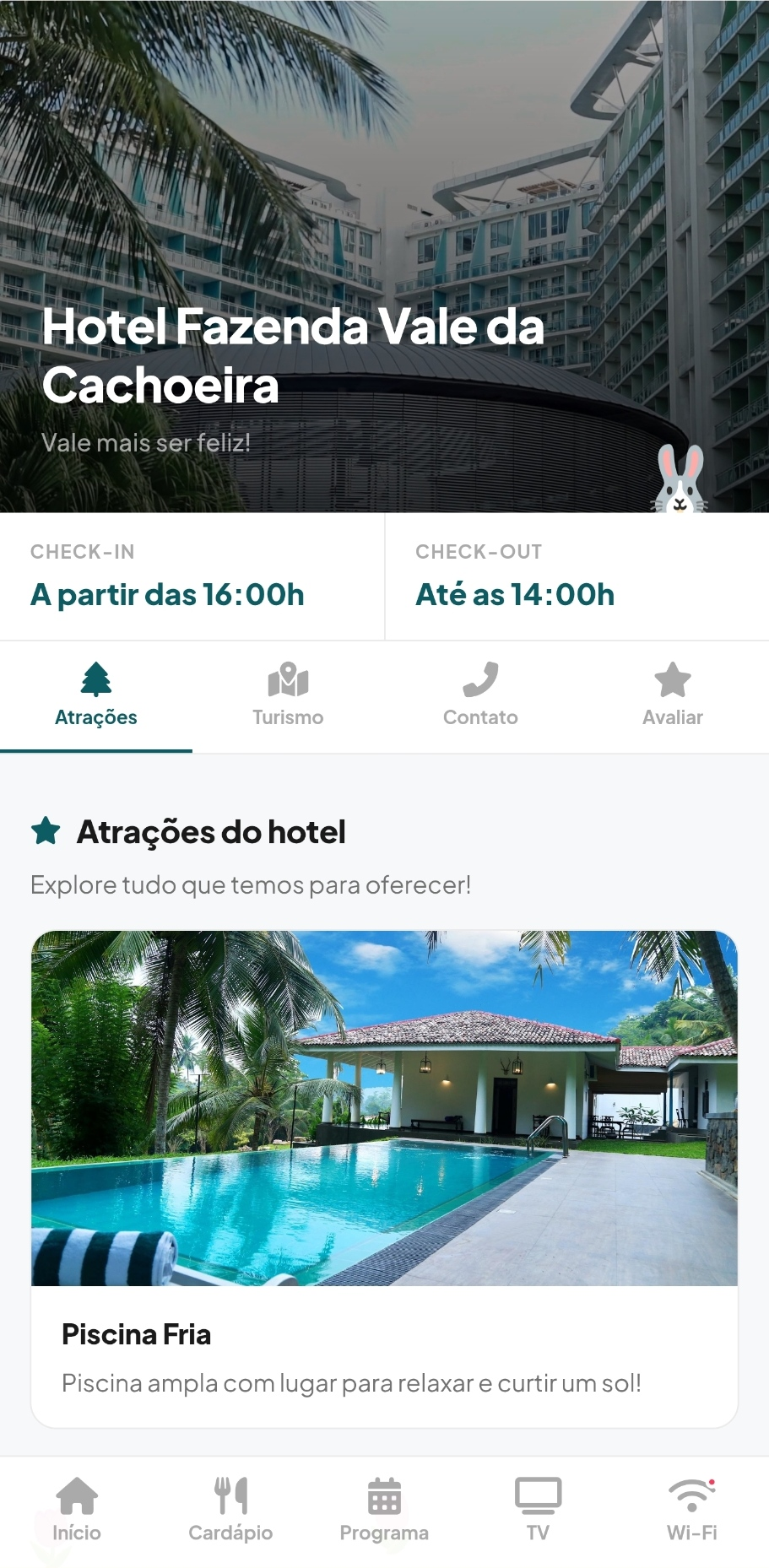 App do hóspede - tela 1